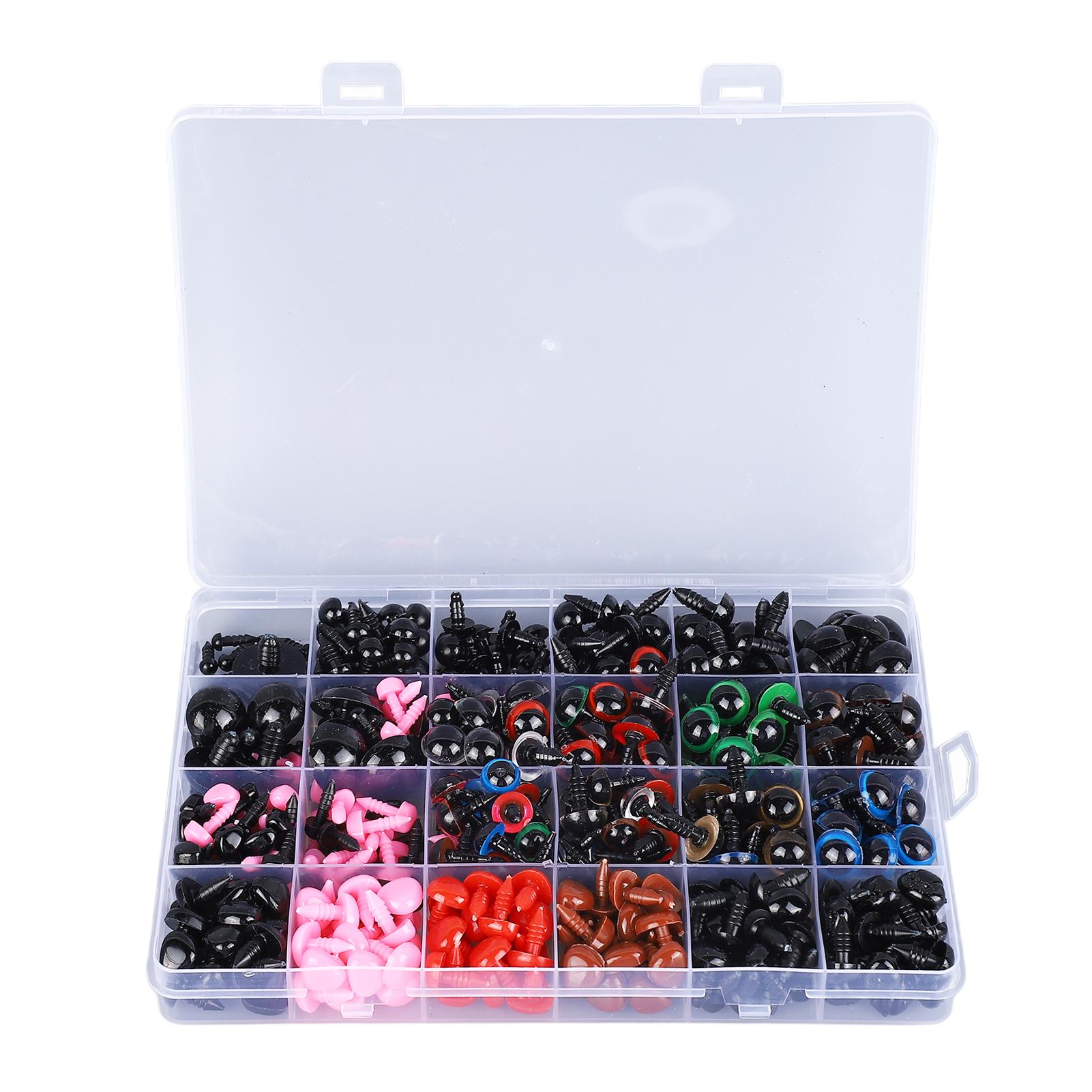 

868 шт. безопасные глаза и носы, набитые крючком, глаза с шайбами, кукольные глаза и нос для вязания крючком