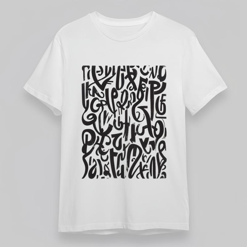 Women's Plus Size Fashion Trend Classic T-Shirt Abstract Art Font Graphic Tee