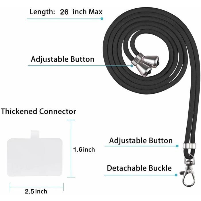 Coque de Protection - PROSHOP - pour Samsung Galaxy S21 Plus - Silicone Souple - Noir - Avec Chaîne