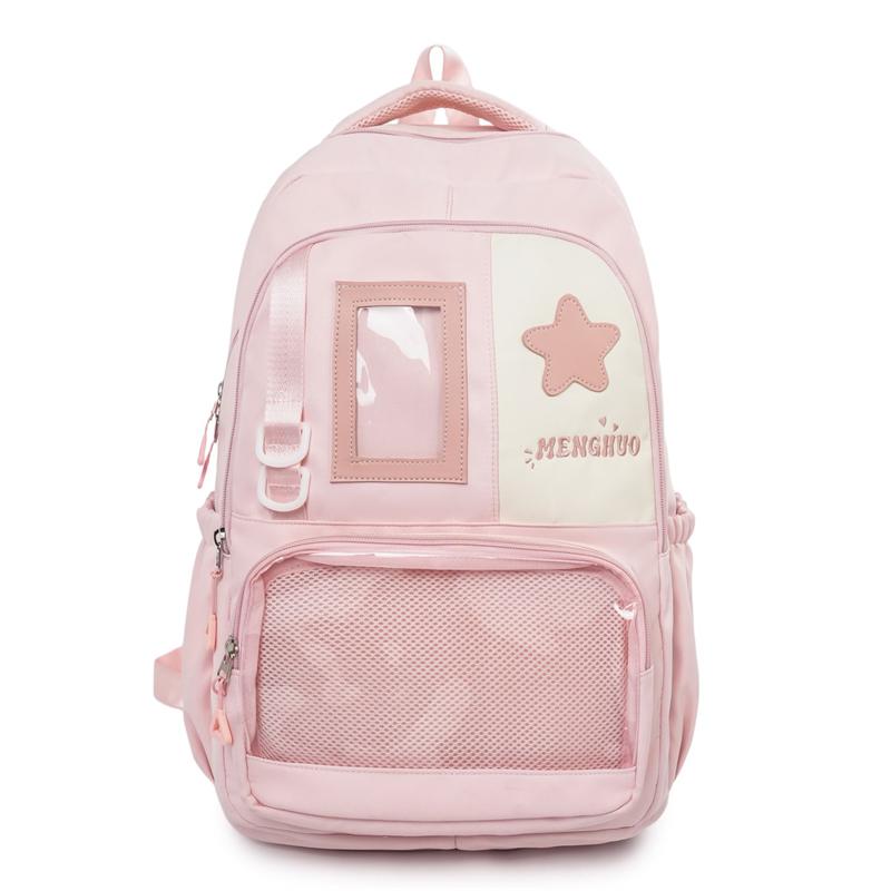 Cute Star Design Backpack for Women and Girls – Lightweight School Bag with Front Pocket, Mesh Compartment – Perfect for Daily Use, College, or Travel