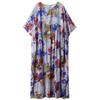 Boho Summer Dress for Women  Loose Fit V-Neck Short Sleeve Cotton Linen Maxi Dress Casual Beach Vacation Dress