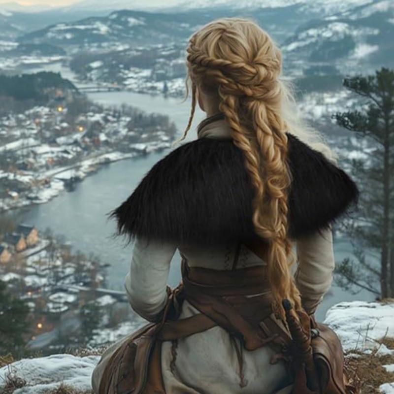 Medieval Vintage Style Artificial Furs Capes Cloak Warm Winter Role Play Halloween Costume Accessory Unisex Design Shawl