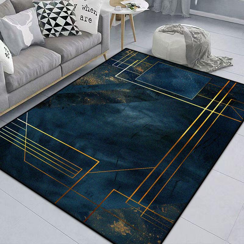 Moderner Geometrischer Teppich Wohnzimmer Zuhause Luxus Nordisches Dekor Zuhause Nachttisch Maschinenwaschbare Matte rutschfest Schlafzimmerteppich Spielzimmer