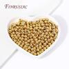18K Gold Plated Bead Separators 2/2.5/3/4/5/6/8MM Metal Smooth Round Seamless Beads Spacers Bead For DIY Jewelry Making Supplies
