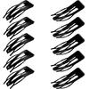 Simple Designs Metal Hair Clip with Double Grip Snap Barrettes for Women Hair Secure Hold and Electroplated Color
