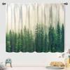 Green Forest Curtains  Misty Forest Nature Landscape Curtains Woodland Pine Tree Scene Mountain Window Drapes For Living Room Bed