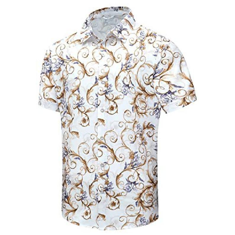 Men's Hawaiian Shirt Summer Beach Casual Short Sleeve Shirt