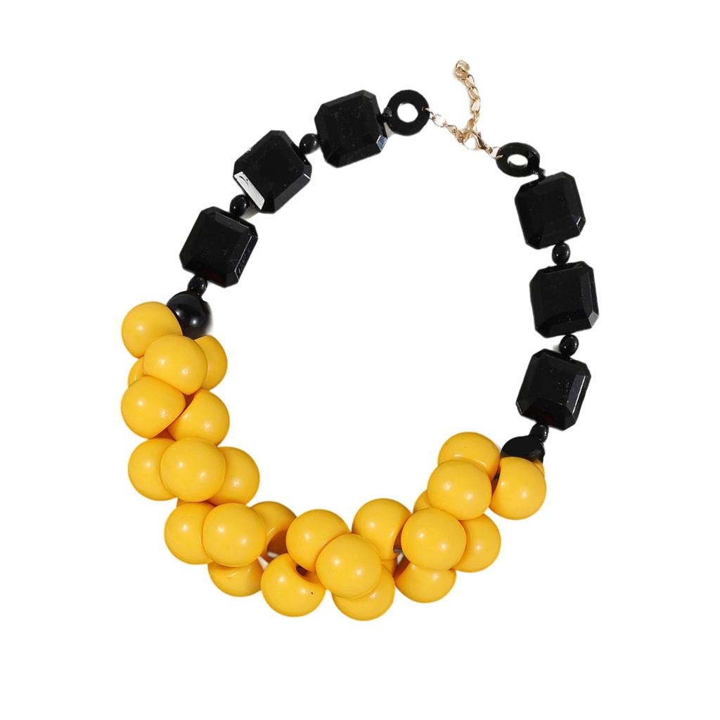 Bohemian Beaded Necklace Retro Multilayer Ethnic Jewelry Portable Resin Festival Accessory for Women