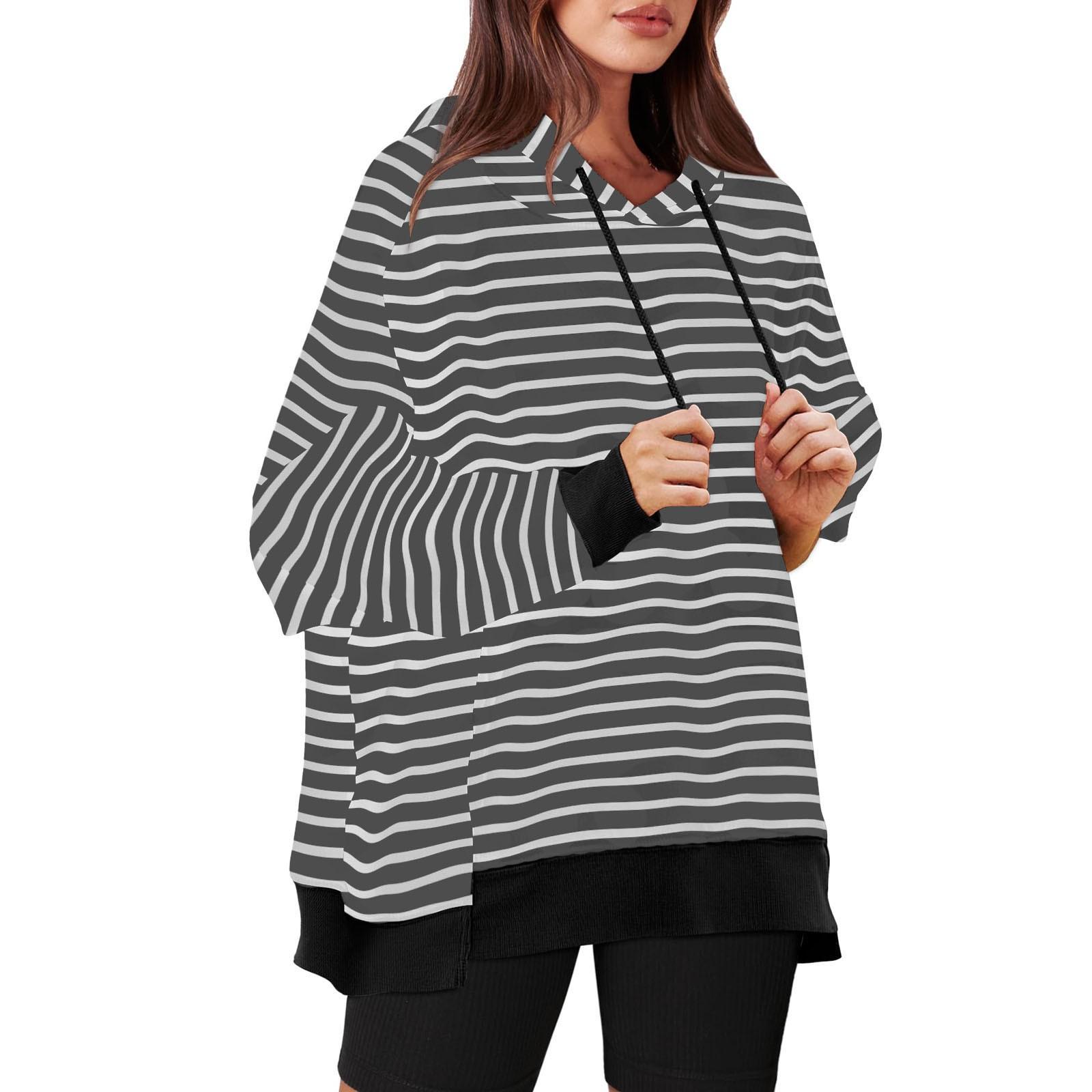 

Женская толстовка с круглым вырезом, боковой разрез, длинный рукав, свободный крой, толстовка с капюшоном, однотонные повседневные топы большого размера S