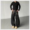 American Style High Street Embroidered Baggy Jeans Men Women Wide Leg Denim Pants