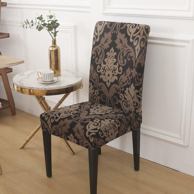 Bedruckter Stuhlbezug Stretch Schmutzabweisende Überwürfe Elastischer Sitzbezug für Hochzeitsparty Zuhause Küche Büro Esszimmer Wohnzimmer
