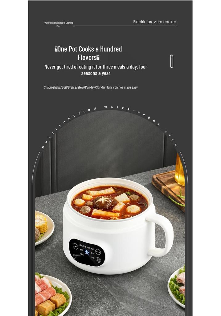 Smart Ceramic Glaze Rice Cooker: Multi-functional Large Capacity Steamer & Fryer with Double Layer Design.