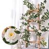6FT Artificial Rose Vine Garland Fake Hanging Rose Ivy Plants Bendable Floral Garland Decoration for Wedding Home Party Garden Room Wall Decor