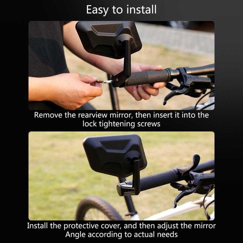 Bike Bar End Looking Glasses Adjustable Handlebar Rearview Looking Glasses Wide Angles Safety Looking Glasses for Electric Bike Riding Cycling
