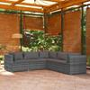 Vidaxl 5-Cz. Garden Lounge Set, Cushions, PE Rattan, Grey