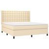 Maison Exclusive - Sommier à lattes de lit matelas et LED Crème 180x200 cm Tissu