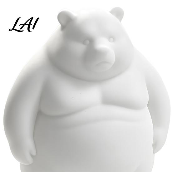 Minimalist Animal Figure for Bookshelf Chubby Bear Figurine 3D Printed DIY Paintable Fat Handmade Art Gift Friends Statue Cute Desktop Ornament,