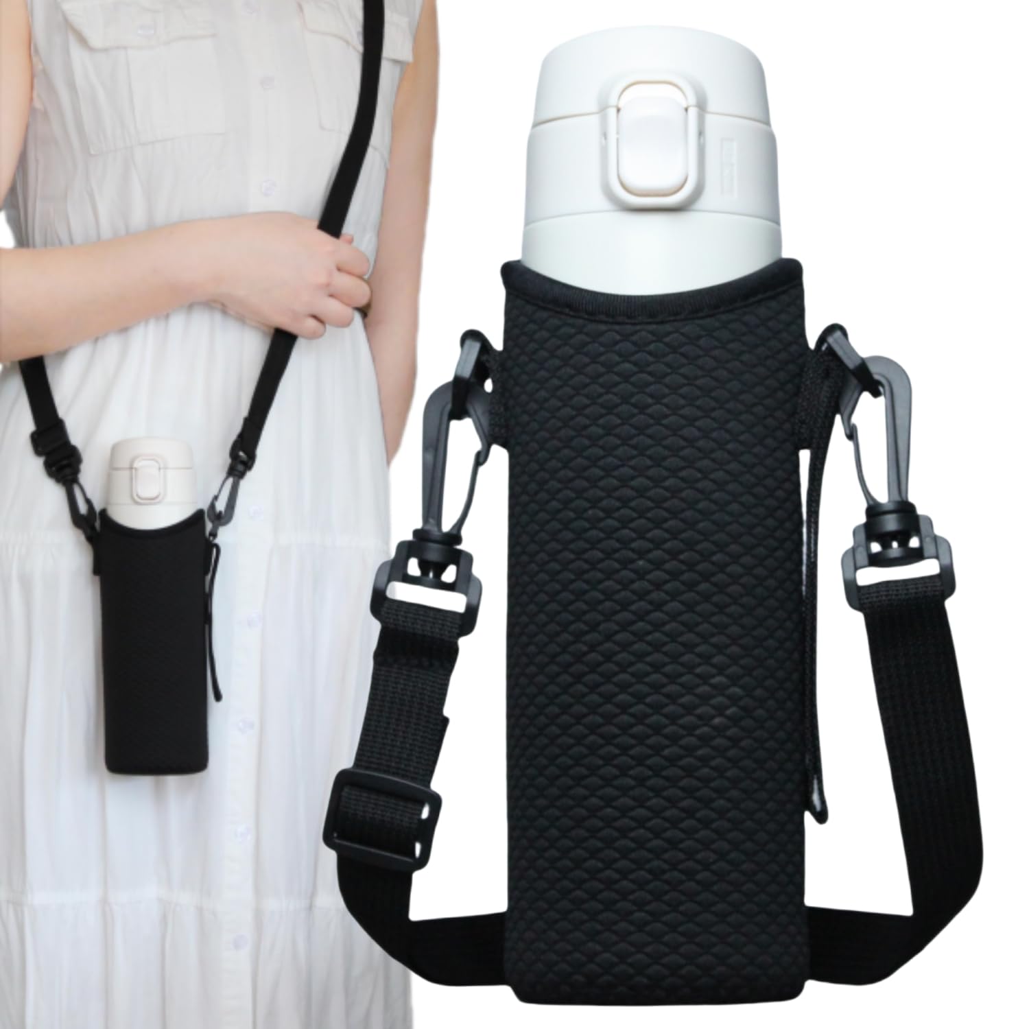 

Stylish water bottle cover, water bottle holder, water bottle case, PET bottle cover, shoulder bag for kids and children, fits thermoses (500ml,