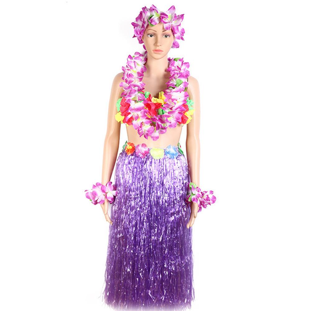 80cm Hawaiian Hula Skirt Set: Single/Double Layer for Children & Adults – Perfect for Performances & Seaweed Dance