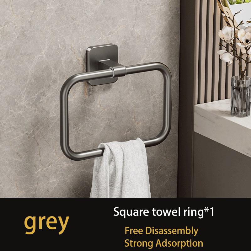 Towel Storage Rack Bathroom Punch-free Wall-mounted Powerful Self-adhesive Creative Towel Ring Toilet Towel Storage Rack
