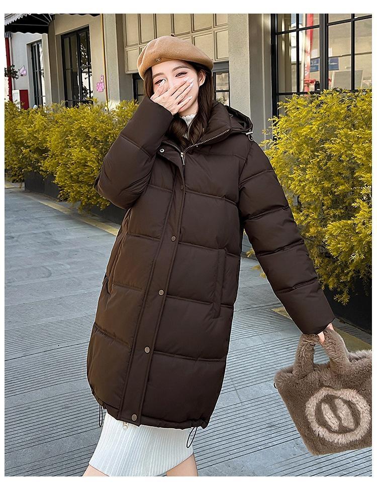 Women’s Mid Length Hooded Windproof Thicken Warm Winter Jacket