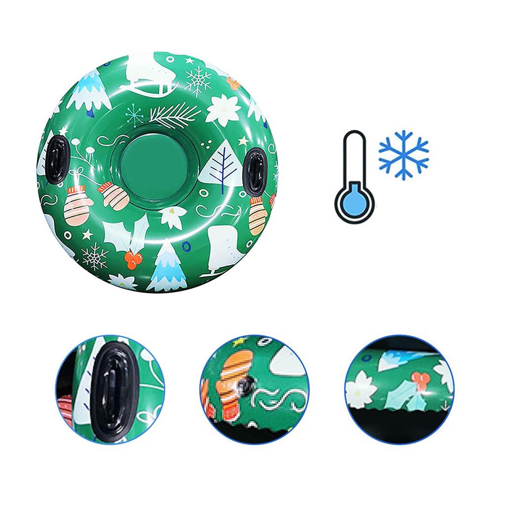 Floated Skiing Board PVC Winter Inflatable Ski Circle With Handle Durable Children Adult Outdoor Snow Tube Skiing Accessories