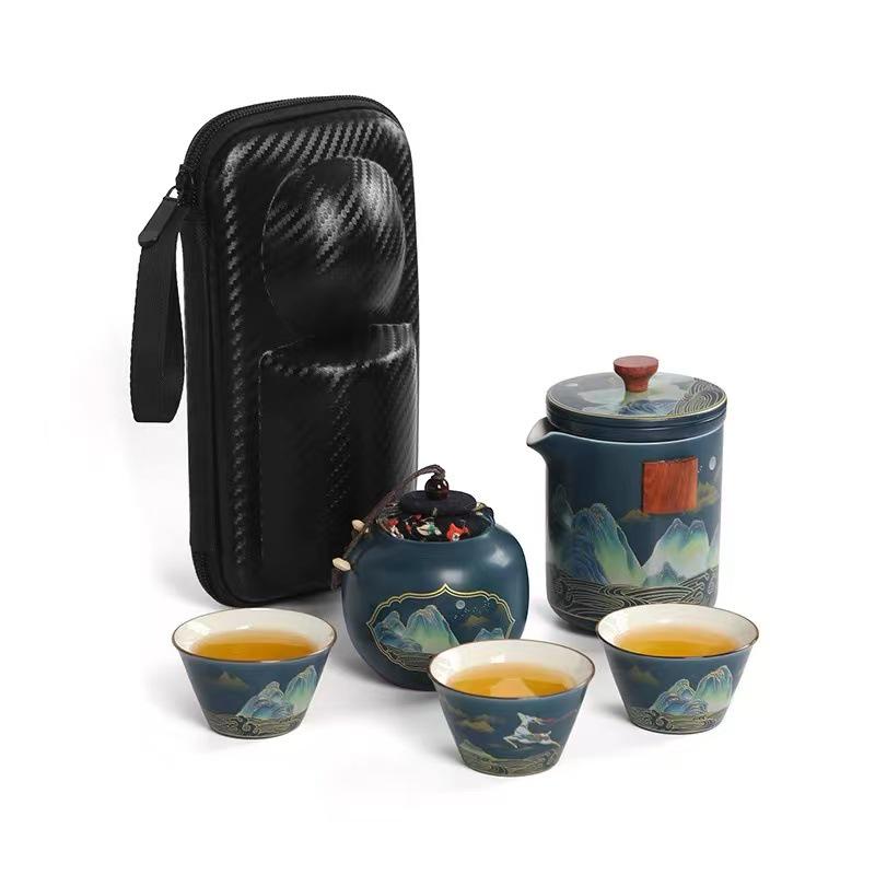 A Thousand Li of Rivers and Mountains Tea Set: Elegant Gift Box for Friends and Elders