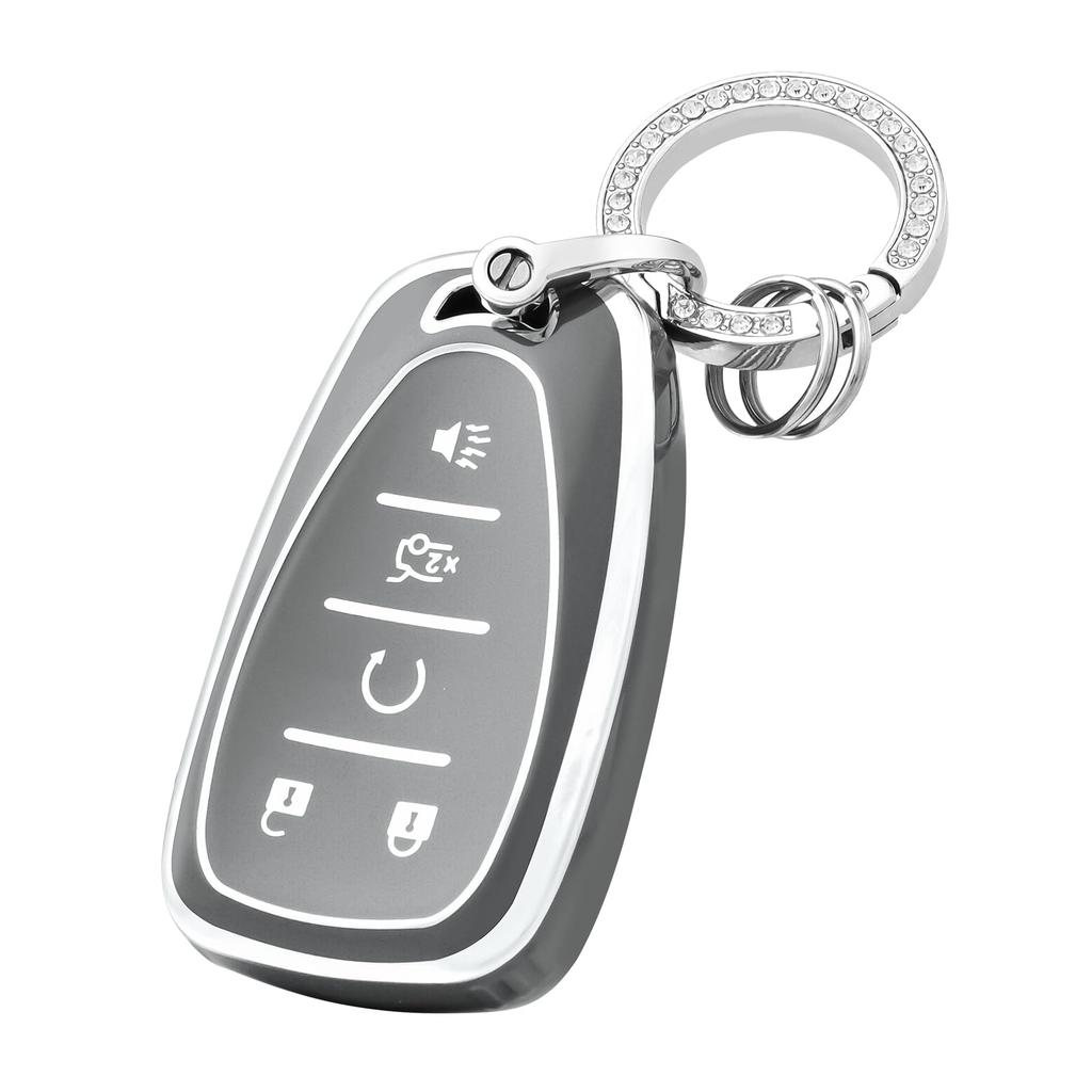 5 Buttons TPU Car Key Case Cover Fob For Chevrolet 2017-2019 Chevy Malibu Camaro Cruze Traverse Sonic Volt Bolt Equinox Protecto