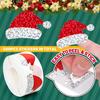 2 Rolls Christmas Hat Stickers 1000 Pcs Glitter Red Santa Hat Stickers Waterproof Self-Adhesive Seal Decals