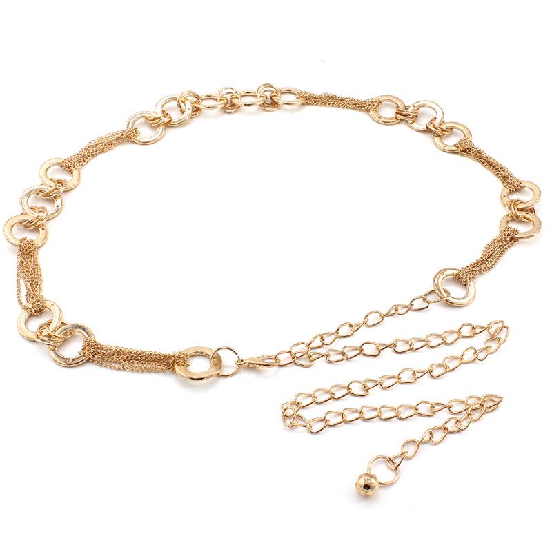 Gold Thin Belt Women'S Accessories Dress Women'S Metal Ring Decorative Waist Chain
