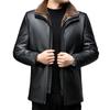 Fur Integrated Sheepskin Men's Dad's Genuine Leather Jacket Men's Mid-length Plus Fleece Leather Jacket