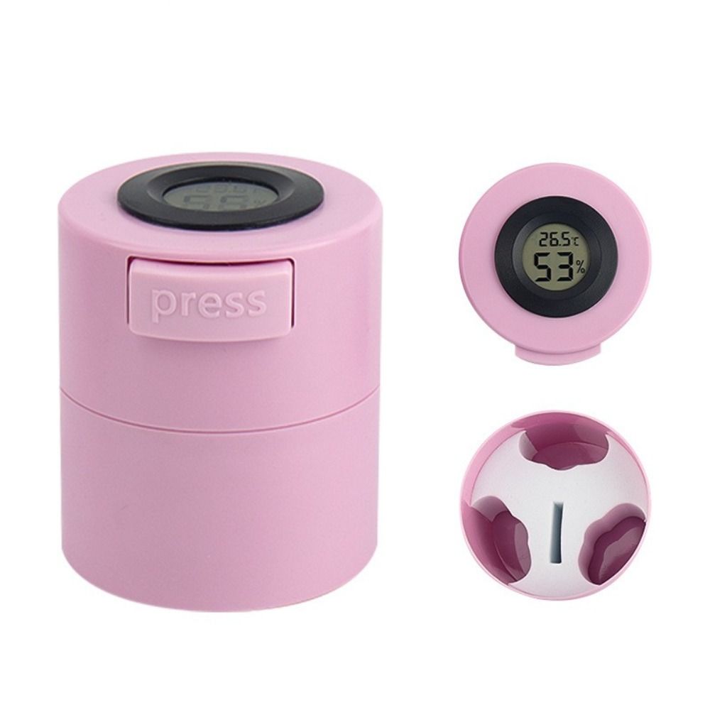 1pcs Plastic Eyelash Glue Storage Tank Temperature Humidity Digital Display Lashes Adhesive Jar