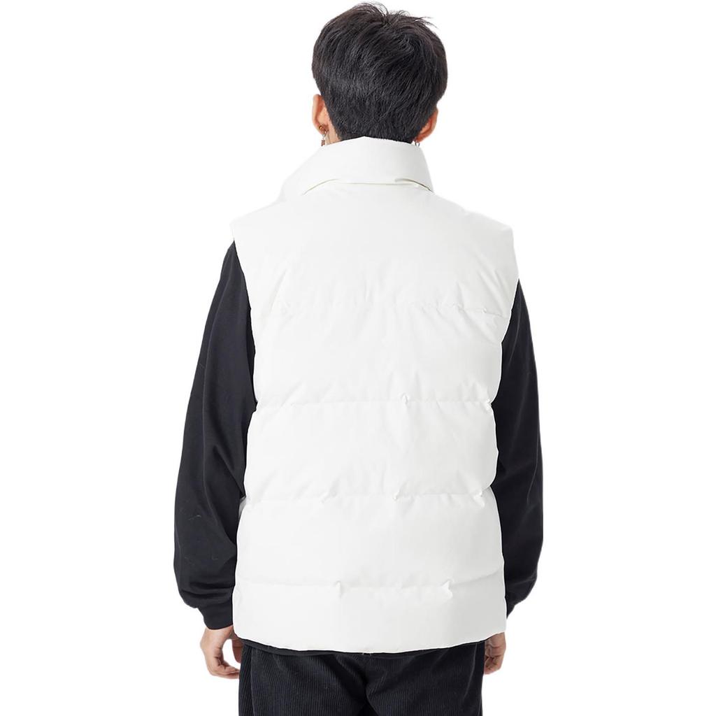 New Balance Pocket Puffer Down Vests Men's White Stand Collar Moderate Other AMV24360-CIC
