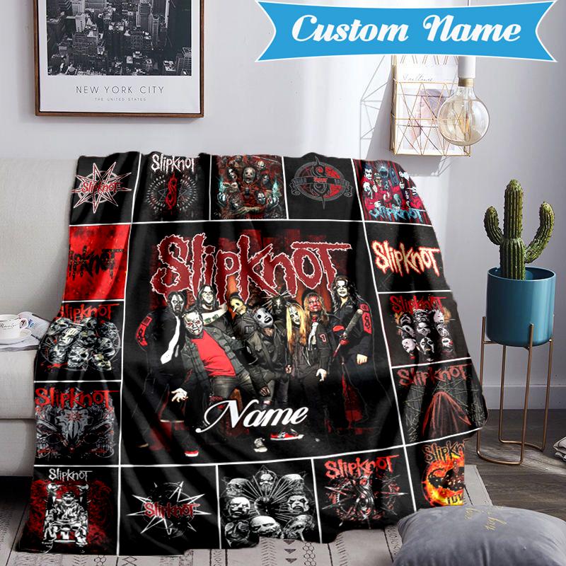 Custom Name Metal Music Band Collage Blanket Lightweight Ideal Bedding Blanket Perfect for Travel, Camping, Living Rooms, Sofas, Christmas gift