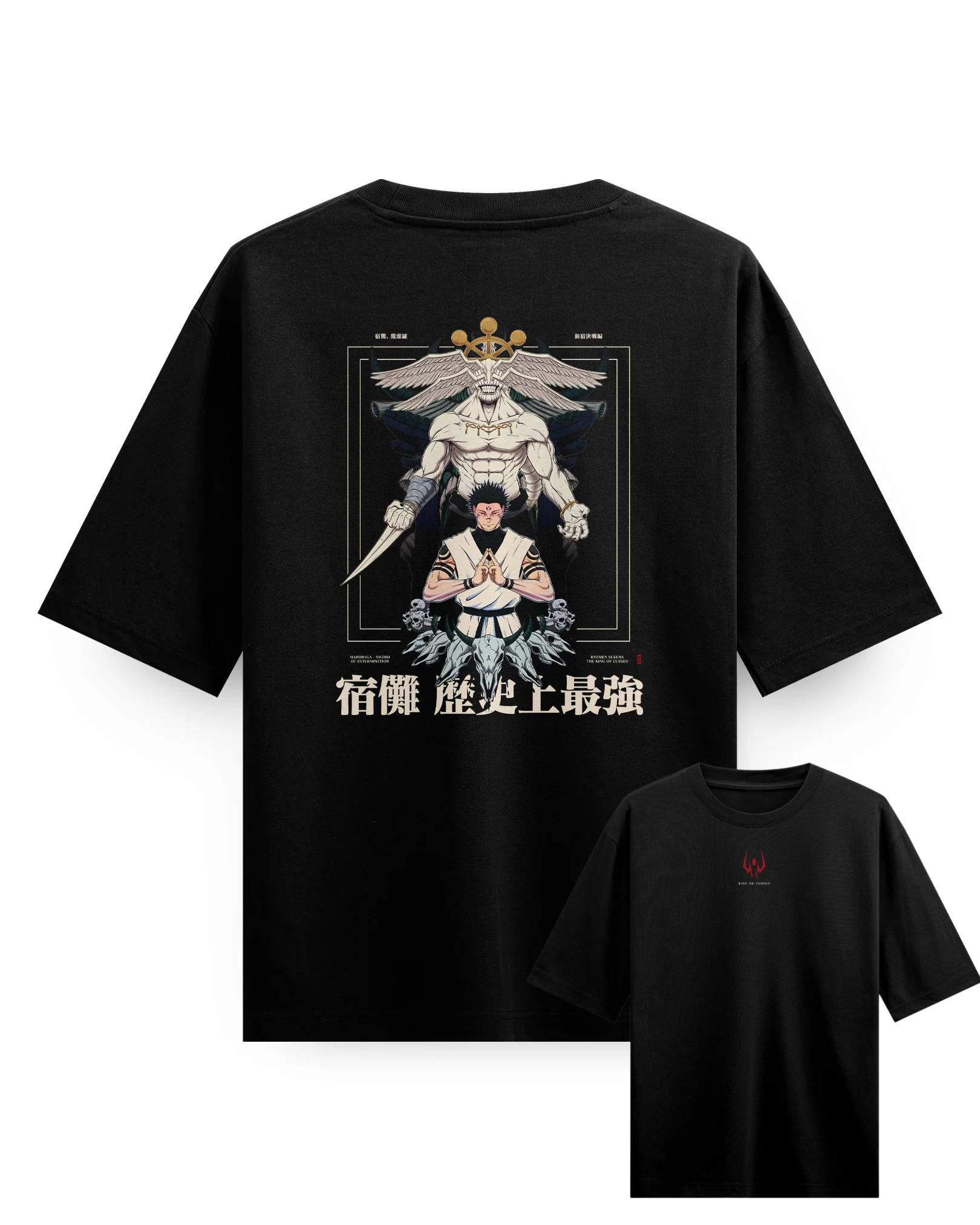 

Sukuna Mahoraga anime Jujutsu Kaisen Graphic TShirt 100Cotton Oversized Shirt unisex Y2k Unisex Short Sleeve ONeck Streetwear 3XL