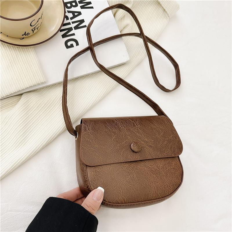 Elegant Vintage Saddle Bag For Spring Fashion Stylish Pu Shoulder Crossbody Bag