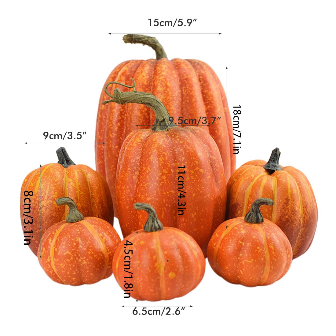 

Simulation Pumpkin Model Pumpkin Decoration Artificial Cute Pure Color Decorative Foam for Thanksgiving