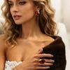 Stylish Ombres Irregular Rings Earrings Set Resin Alloy Texture Fashion Accessory Suitable for Fashion Lady Women Present