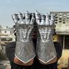 Etched Steel Gauntlet Gloves Gothic Knight Costume, 40.64 Cm Gloves Pair Perfect Halloween Gift