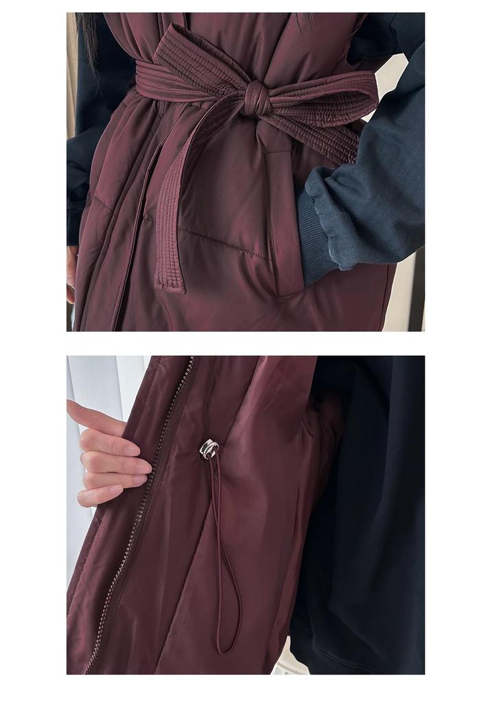 Women's Korean Style Thickened Stand Collar Sleeveless Vest - Autumn/Winter Waist-Cinching Loose Fit.