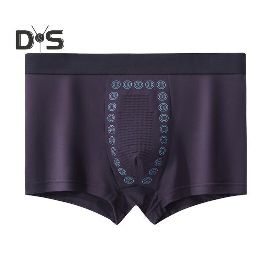 

Мужские трусы-боксеры, эластичные, средней талии, дышащие, гладкие шорты, однотонные, U-образные, выпуклые трусы XL фиолетовый