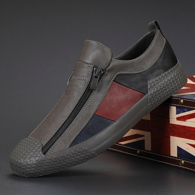 Men Leather Shoes New Men 'S Vulcanized Shoes Spring Designer Sneakers Breathable Men Loafers Shoes Soft Sole Comfort Casual Shoe