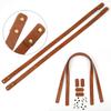 2pcs 60cm Leather Bag Strap with Rivets Women Shoulder Tote Bag Handles for Handbag Replacement Belt Accessories 1.8cm Wide Tan