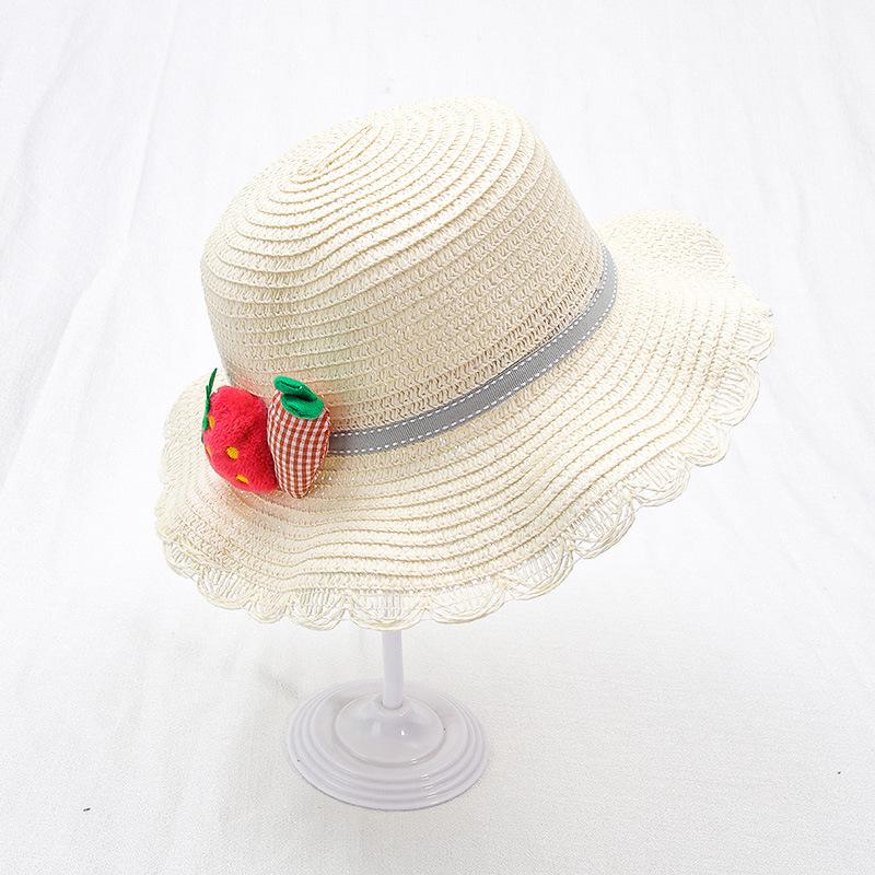 Straw Hat Children's Boys and Girls Cartoon Rabbit Straw Hat Summer Thin Breathable Outdoor Sun Hat