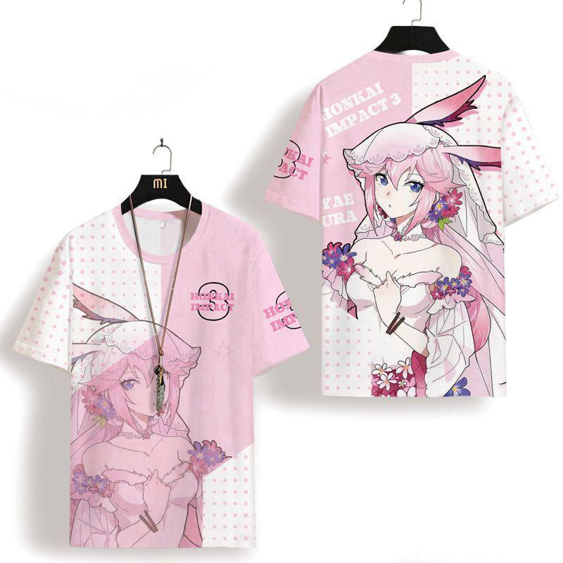 New Game Honkai Impact 3rd Kiana Kaslana T-Shirts 3D Print Kid Anime Tee Men Women Short Sleeve O-Neck T Shirt Harajuku Y2k Tops
