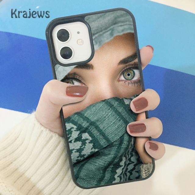 Krajews Arabska Kobieta z Nikabem Twarz oko Miękki Pokrowiec na Telefon dla iPhone 14 SE 6 7 8 plus XR XS 11 12 13 pro max Samsung S21 S22