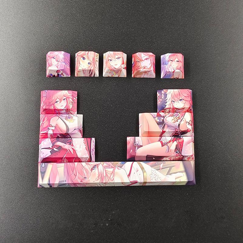 12Keys/Set Anime Character Design Custom Thermal Sublimation Keycaps For Mechanical Keyboard Mechanical Keyboard Caps Accessorie