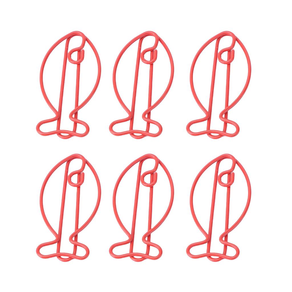 100 Pcs Fish Paper Clips Red Cute Metal Paperclips Decorative Bookmark Clips Document for School