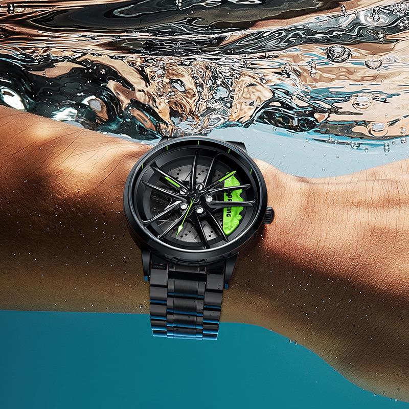 Ceas pentru bărbați SVJ Ceas cu butuc de roți de calitate superioară Ceas cu cuarț rezistent la apă tridimensional