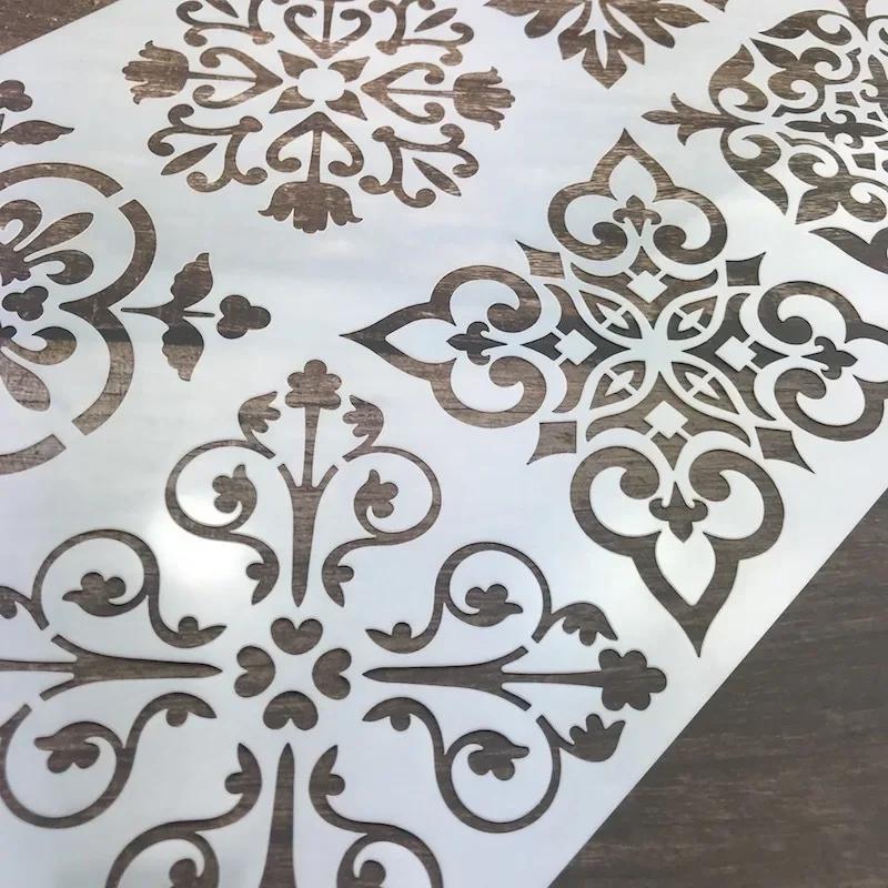 Plantillas de capas de hojas para bricolaje, pintura de pared, álbum de recortes, coloración, relieve, álbum, plantilla de tarjeta decorativa